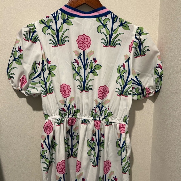 Floral Maxi Dress with Pink and Blue Accents - Picture 7 of 7